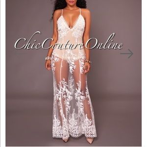 Moore Black Lace Floral Embroidery Mermaid  Dress